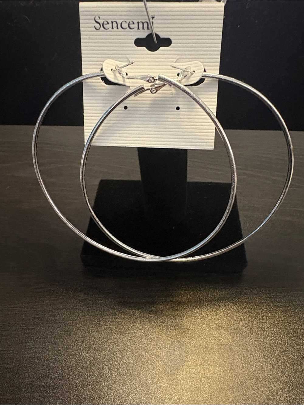 Large Silver “twisted” Hoop Earrings